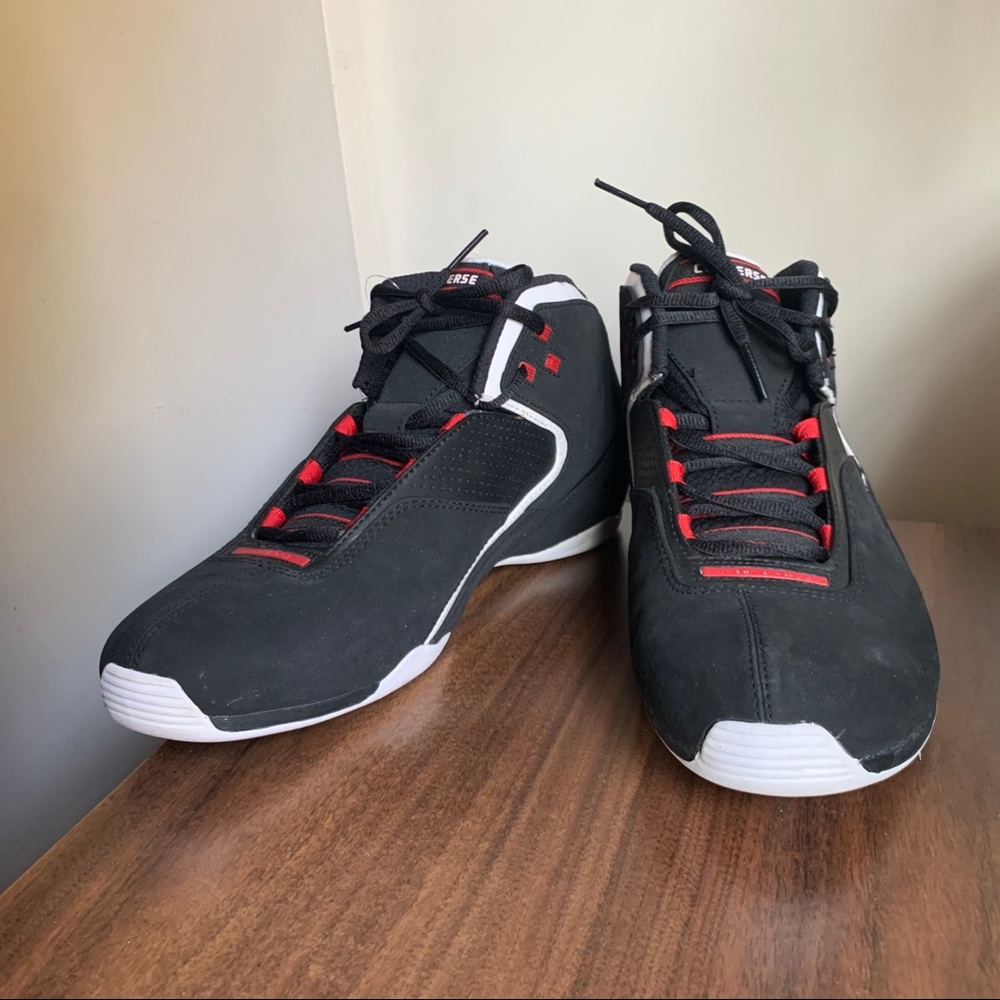 NWOT Converse black, white, red basketball shoes